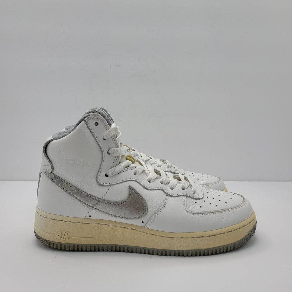 Nike Air Force 1 High Retro QS Men's White Silver 2015 743546-101 US Size 7.5